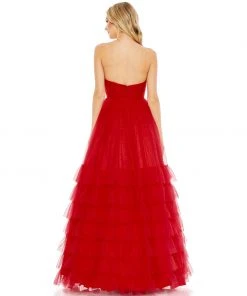 Mac Duggal Bustier Tulle Tiered Ballgown
