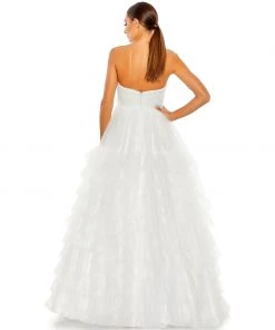 Mac Duggal Bustier Tulle Tiered Ballgown