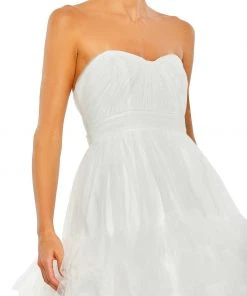 Mac Duggal Bustier Tulle Tiered Ballgown