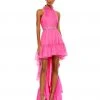 Mac Duggal Halter Neck High Low Flowy Gown Shop For