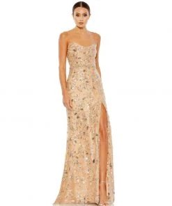 Mac Duggal Embellished Sleeveless Lace Up Gown New Arrivals