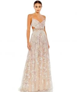 Mac Duggal Shop For Stappy Embellished A Line Gown