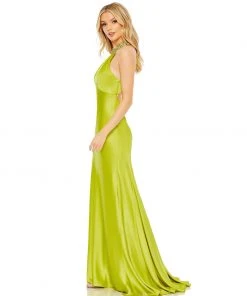Mac Duggal Shop For Beaded Halter Keyhole Column Gown