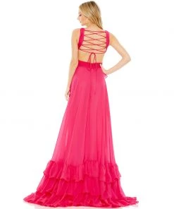 Mac Duggal Shop For Ruffle Tiered Cross Over High Low Gown