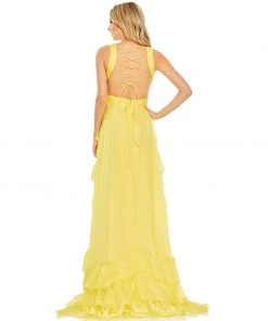Mac Duggal Shop For Ruffle Tiered Cross Over High Low Gown