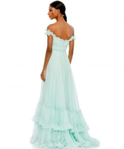 Mac Duggal Shop For Ruffle Tiered Babydoll Flowy Gown