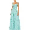 Mac Duggal Shop For Ruffle Tiered Sleeveless Flowy A Line Gown