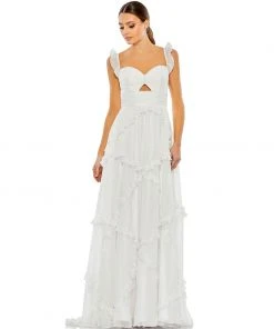 Mac Duggal Shop For Ruffle Tiered Sleeveless Flowy A Line Gown