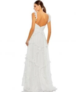 Mac Duggal Shop For Ruffle Tiered Sleeveless Flowy A Line Gown