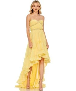 Mac Duggal Beaded Ruffle High Low Gown Shop For