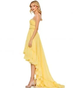 Mac Duggal Beaded Ruffle High Low Gown Shop For