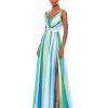 Mac Duggal Striped Multi Sleeveless Gown Shop For