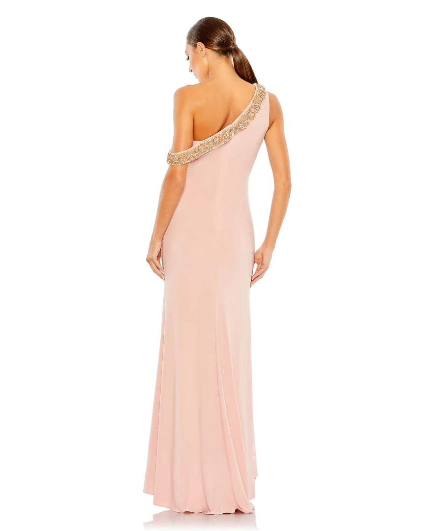 Mac Duggal Beaded Drop Shoulder Jersey Gown 2 Mac Duggal Beaded Drop Shoulder Jersey Gown