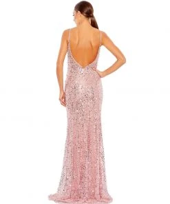 Mac Duggal Shop For Embellished Plunge Neck Sleeveless Trumpet Gown