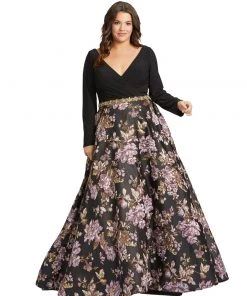 Mac Duggal Shop For Wrap Over V-Neck Ballgown | Final Sale