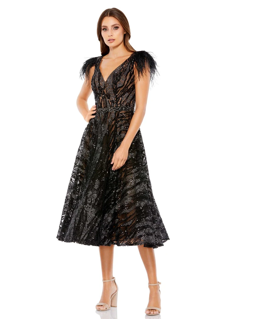 Mac Duggal Embellished Feather Cap Sleeve Cocktail Dress Shop For 1 Mac Duggal Embellished Feather Cap Sleeve Cocktail Dress Shop For