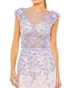 Mac Duggal Embellished Cap Sleeve Cowl Neck Trumpet Gown 5 Mac Duggal Embellished Cap Sleeve Cowl Neck Trumpet Gown