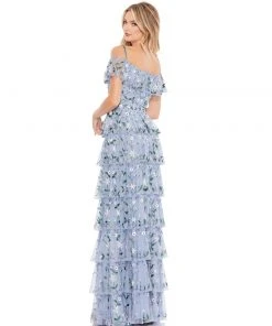 Mac Duggal Layered Floral Embellished Maxi Dress Shop For