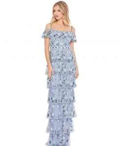 Mac Duggal Layered Floral Embellished Maxi Dress Shop For