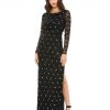 Mac Duggal Lattice Sequined Gown