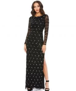Mac Duggal sale2022 29 Mac Duggal Lattice Sequined Gown