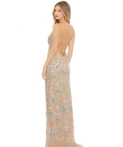 Mac Duggal Floral Sequin Gown With Strappy Back Shop For