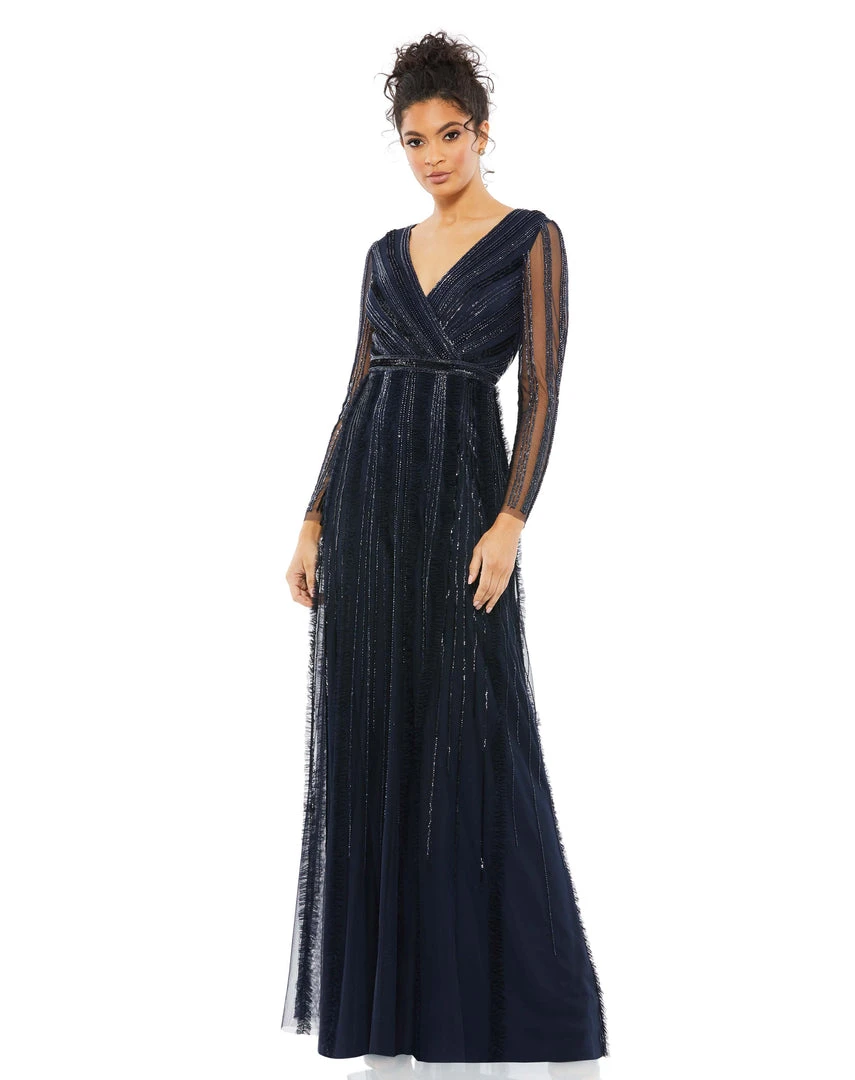 Mac Duggal Mother Of The Bride + Groom Dresses Elegant Embellished Surplice Evening Gown 1 Mac Duggal Mother Of The Bride + Groom Dresses Elegant Embellished Surplice Evening Gown