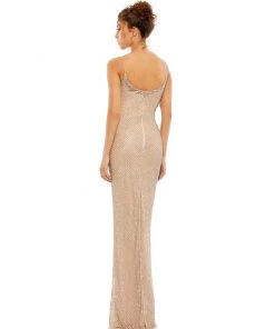 Mac Duggal Shop For Fully Beaded Scoop Neck Gown W/ Rhinestone Neckline