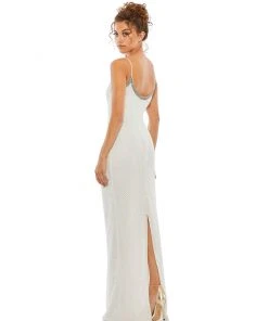 Mac Duggal Shop For Fully Beaded Scoop Neck Gown W/ Rhinestone Neckline