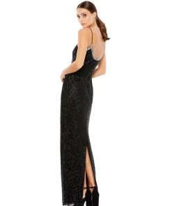 Mac Duggal Shop For Fully Beaded Scoop Neck Gown W/ Rhinestone Neckline