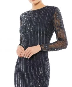 Mac Duggal Shop For Embellished High Neck Illusion Long Sleeve Gown 8 Mac Duggal Shop For Embellished High Neck Illusion Long Sleeve Gown