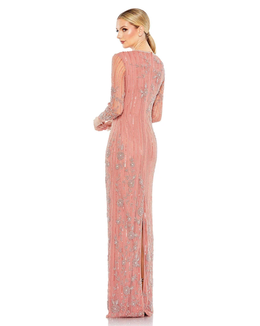 Mac Duggal Shop For Embellished High Neck Illusion Long Sleeve Gown 5 Mac Duggal Shop For Embellished High Neck Illusion Long Sleeve Gown