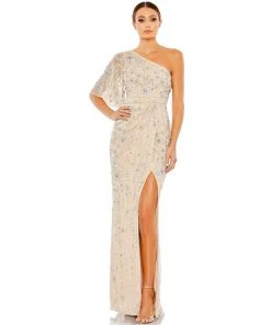 Mac Duggal Shop For Embellished One Shoulder Draped Gown