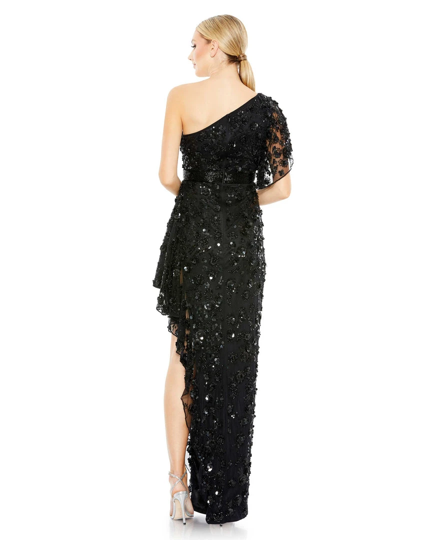 Mac Duggal Asymmetric Beaded One Shoulder Gown 5 Mac Duggal Asymmetric Beaded One Shoulder Gown