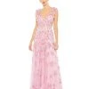 Mac Duggal Shop For Floral Embellished Lace Up Flowy Gown