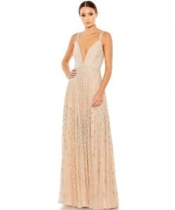 Mac Duggal Shop For Embellished Plunge Neck Sleeveless Gown