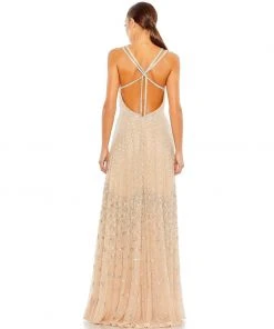 Mac Duggal Shop For Embellished Plunge Neck Sleeveless Gown