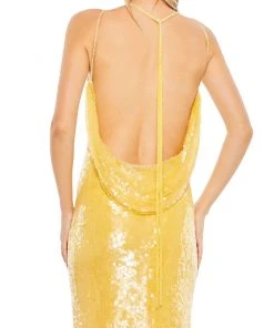 Mac Duggal Shop For Sequined High Neck Strappy Low Back Gown
