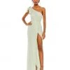 Mac Duggal Shop For Pearl Embellished Soft Tie One Shoulder Gown