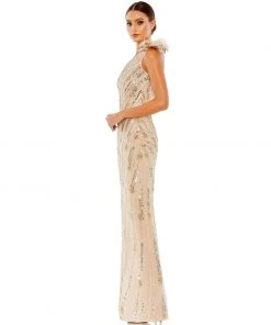 Mac Duggal Embellished Floral Detail One Shoulder Gown Shop For