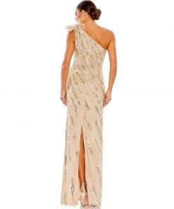 Mac Duggal Embellished Floral Detail One Shoulder Gown Shop For