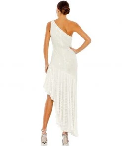 Mac Duggal Pearl One Shoulder Asymmetrical Hem Dress 16 Mac Duggal Pearl One Shoulder Asymmetrical Hem Dress