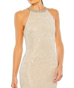 Mac Duggal Shop For Beaded Halter Neck Column Gown