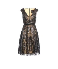 Mac Duggal Shop For Tea-Length Sequin Dress